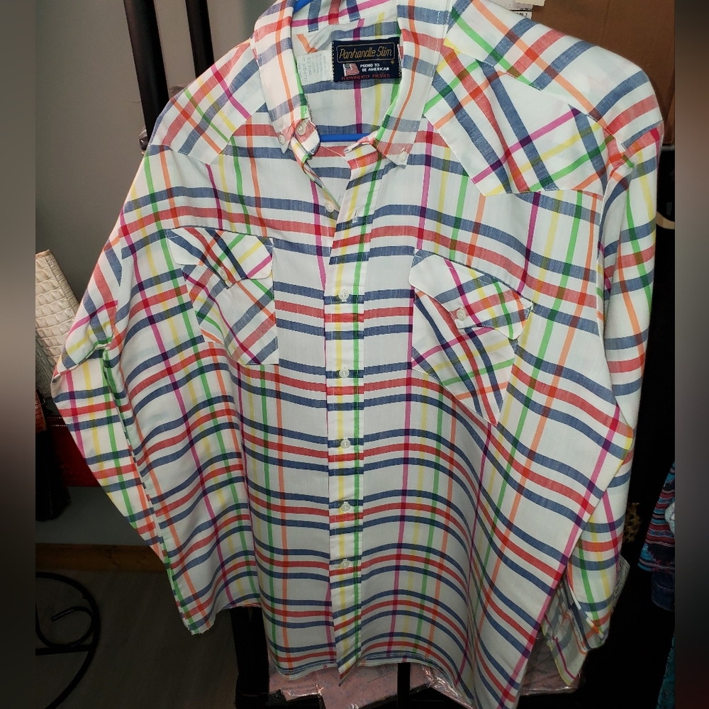 Panhandle Slim Men's Multicolor Plaid Button-Down Shirt